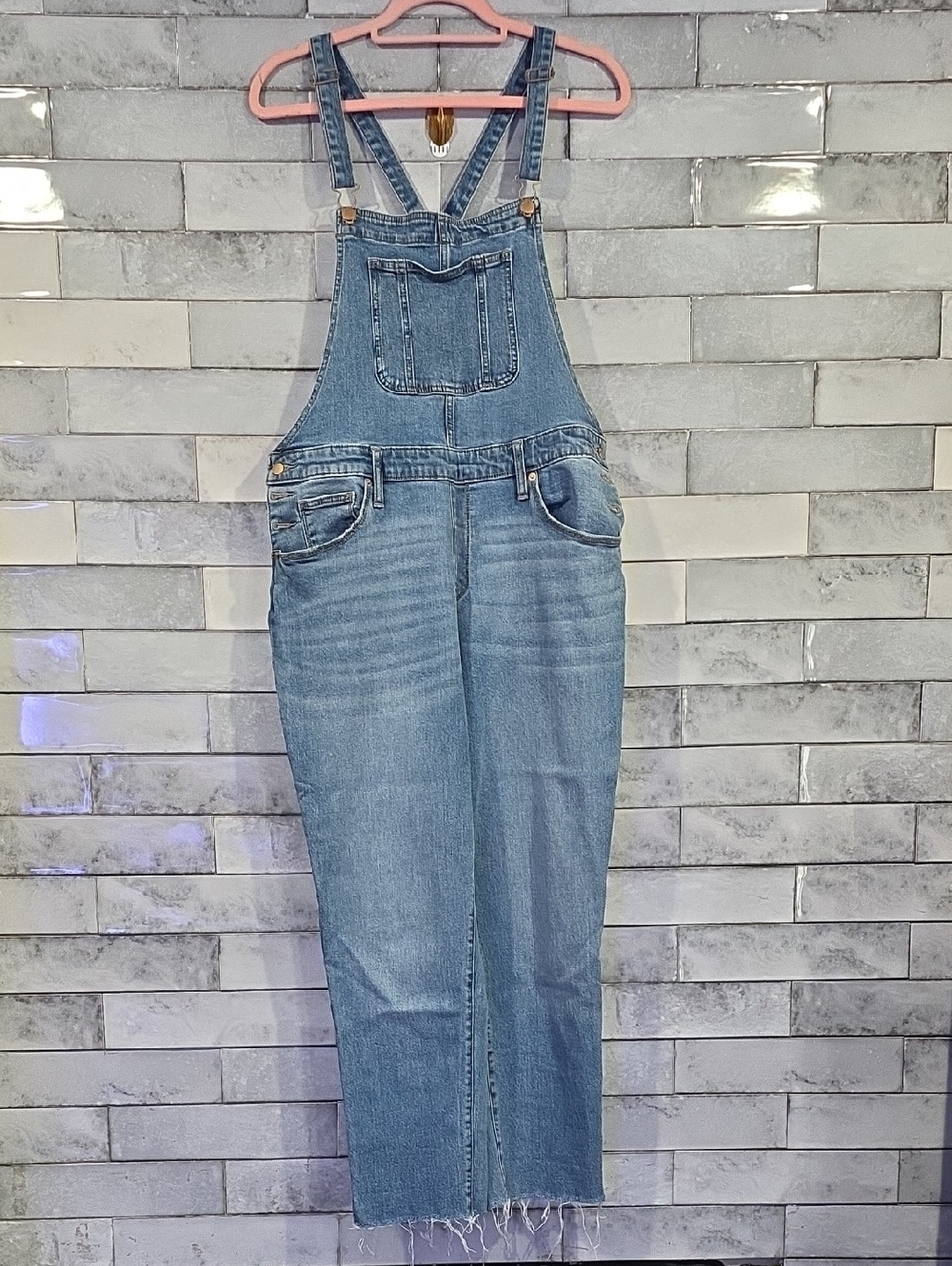 Universal Thread Womens Faded Blue Denim Overalls Size 14/32R